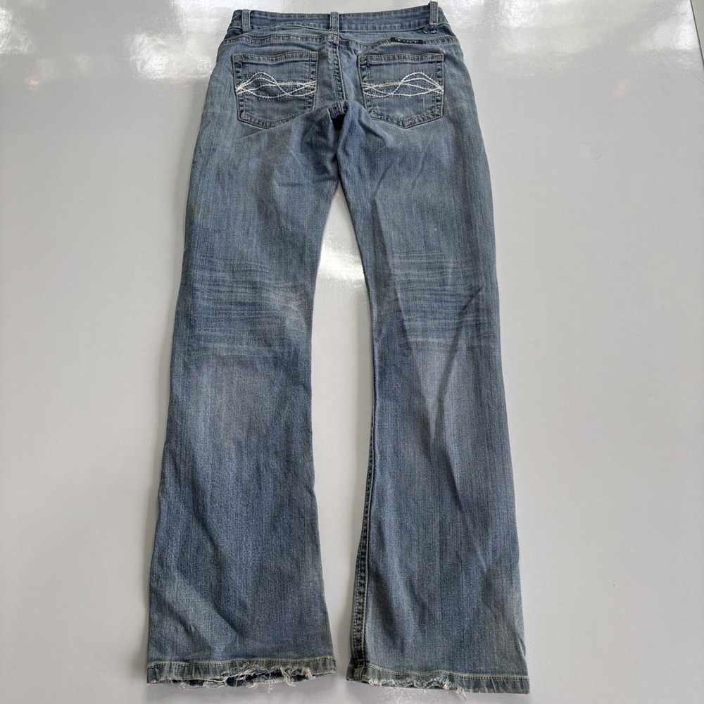 Cowgirl Tuff Jeans Women Size 26x33 Bootcut Blue Denim Stretch Barb Wire Fade